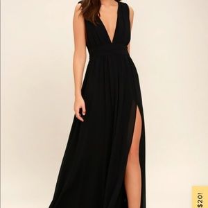 Lulu’s Heavenly Hues Black Maxi Dress